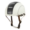 CASQUE VÉLO CITY ADULTE GIST HALO EN CUIR VEGAN BLANC/NOIR