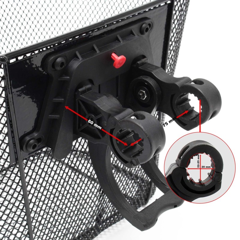 Panier Vélo V-Bike avec poignée pour guidon de Ø22,2 - 31,8mm