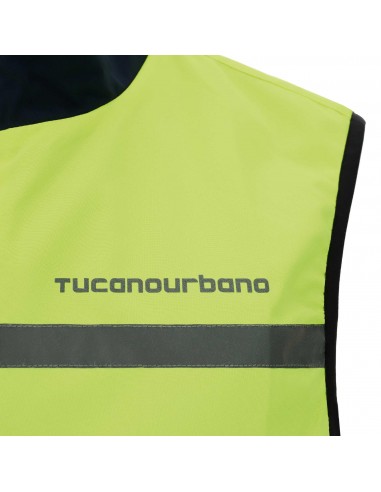 Gilet vélo réversible Tucano Urbano Switch bleu foncé/jaune fluo